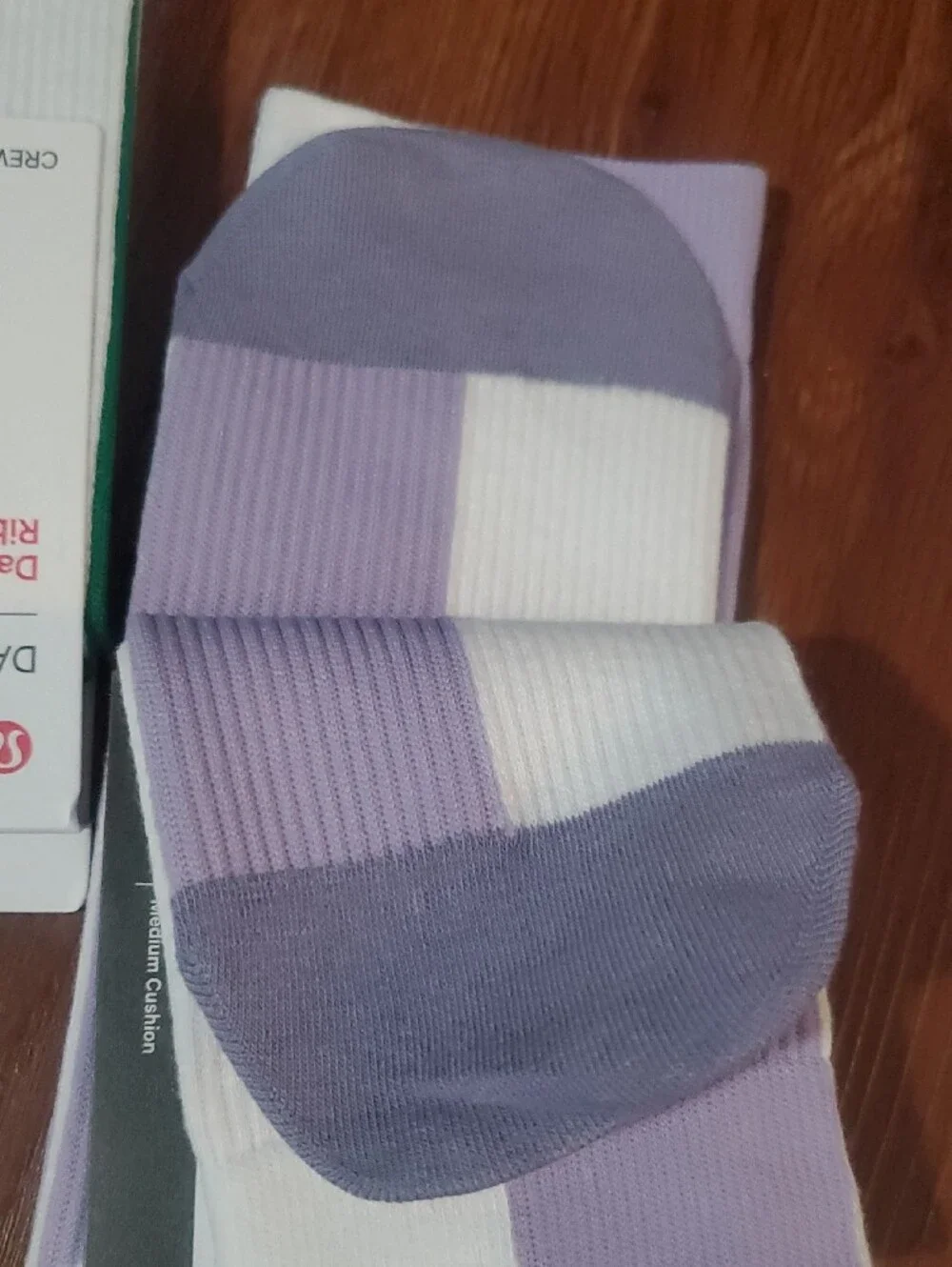 lululemon athletica Ribbed Crew Socks - Green & Lavender (Pair)
